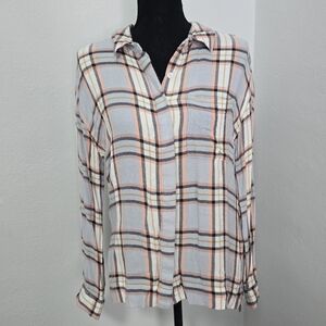 Olive & Oak Plaid Button-Up Shirt Small